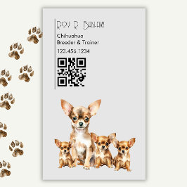 Hund Breeder Trainer Chihuahua Animals QR-kod Magnetiska Visitkort