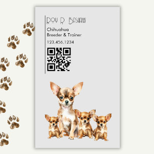Hund Breeder Trainer Chihuahua Animals QR-kod Magnetiska Visitkort