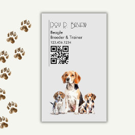 Hund Breeder Trainer Cute Beagle QR Code Hund Magnetiska Visitkort