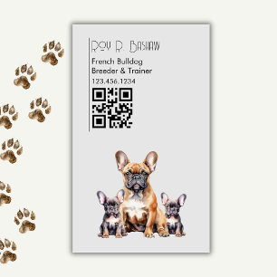 Hund Breeder Trainer Fransk Bulldog QR Code Hund Magnetiska Visitkort