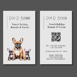 Hund Breeder Trainer Fransk Bulldog QR Code Hund Visitkort