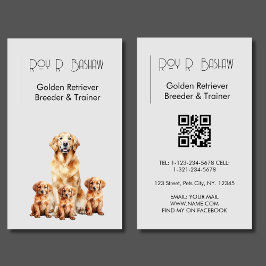 Hund Breeder Trainer Golden Retriever QR-kod Visitkort