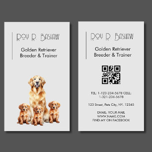 Hund Breeder Trainer Golden Retriever QR-kod Visitkort