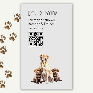 Hund Breeder Trainer Labrador Retriever QR-kod Magnetiska Visitkort