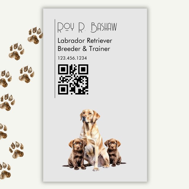 Hund Breeder Trainer Labrador Retriever QR-kod Magnetiska Visitkort (Skapare uppladdad)