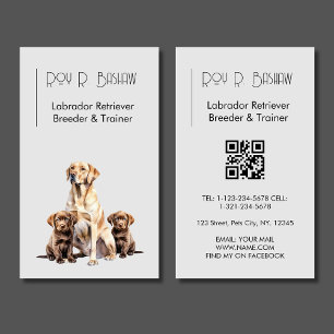 Hund Breeder Trainer Labrador Retriever QR-kod Visitkort