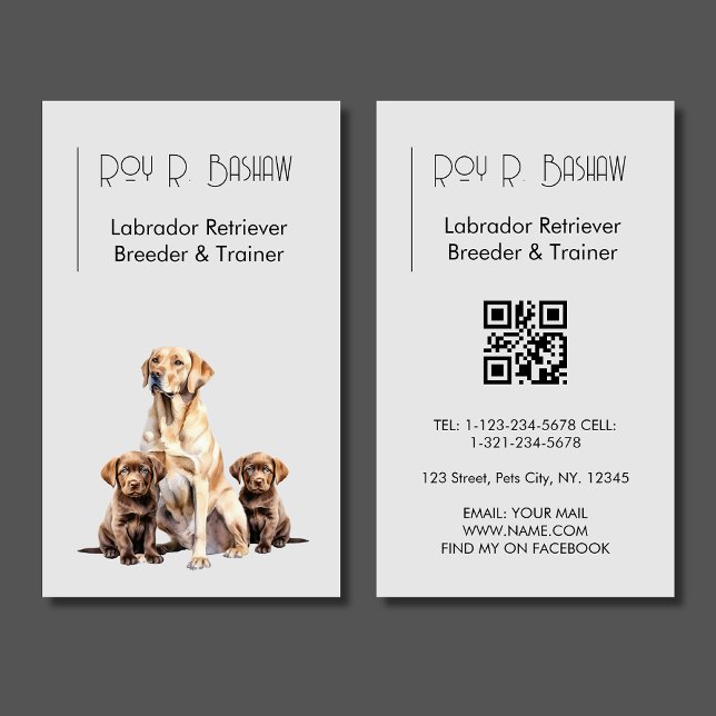 Hund Breeder Trainer Labrador Retriever QR-kod Visitkort (Skapare uppladdad)