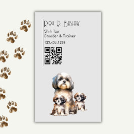 Hund Breeder Trainer Shih Tzu Pet QR Code Hund Magnetiska Visitkort