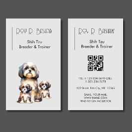 Hund Breeder Trainer Shih Tzu Pet QR Code Hund Visitkort