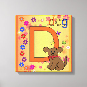 Hund Brev D Wrapped Canvas