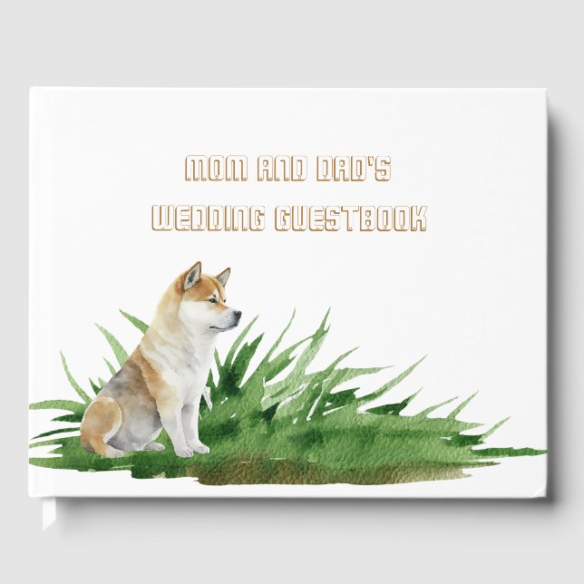 Hund Bride och Groom Pet Bröllop Gästböcker (Framsida)