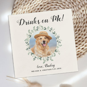 Hund Bröllop Anpassningsbar Cocktail Pappersservett