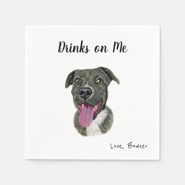 Hund Bröllop Cocktail Napkins Pappersservett (Framsidan)