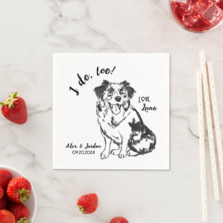 Hund Bröllop Cocktail Napkins Pappersservett