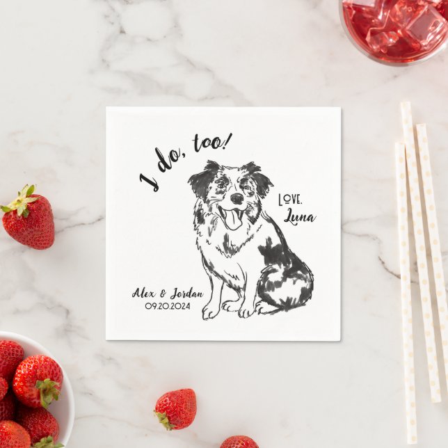 Hund Bröllop Cocktail Napkins Pappersservett (Insitu)