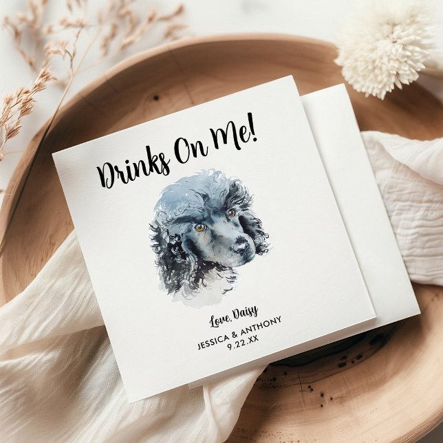 Hund Bröllop Cocktail Napkins Pappersservett (Skapare uppladdad)