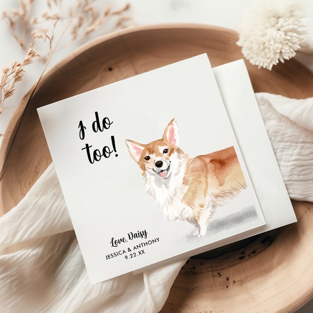 Hund Bröllop Cocktail Napkins Pappersservett (Skapare uppladdad)