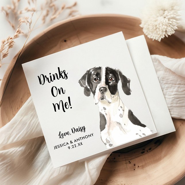 Hund Bröllop Cocktail Napkins Pappersservett (Skapare uppladdad)