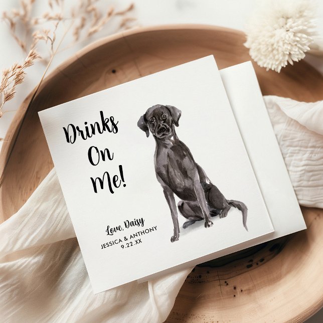 Hund Bröllop Cocktail Napkins Pappersservett (Skapare uppladdad)
