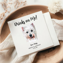 Hund Bröllop Cocktail Napkins