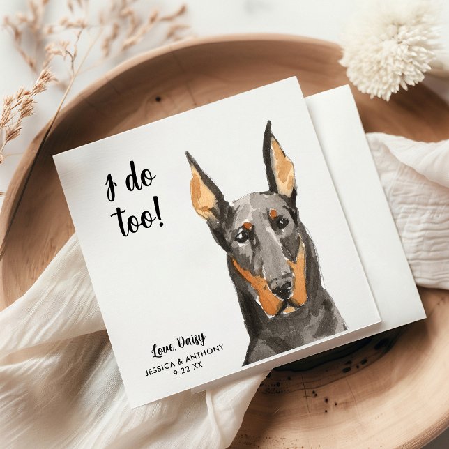 Hund Bröllop Cocktail Napkins Pappersservett (Skapare uppladdad)