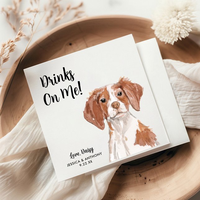 Hund Bröllop Cocktail Napkins Pappersservett (Skapare uppladdad)