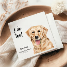 Hund Bröllop Cocktail Napkins