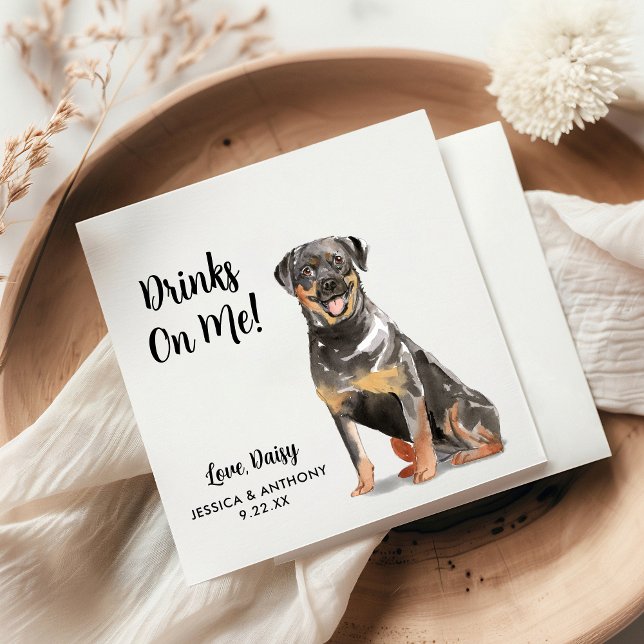 Hund Bröllop Cocktail Napkins Pappersservett (Skapare uppladdad)