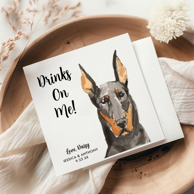 Hund Bröllop Cocktail Napkins Pappersservett (Skapare uppladdad)