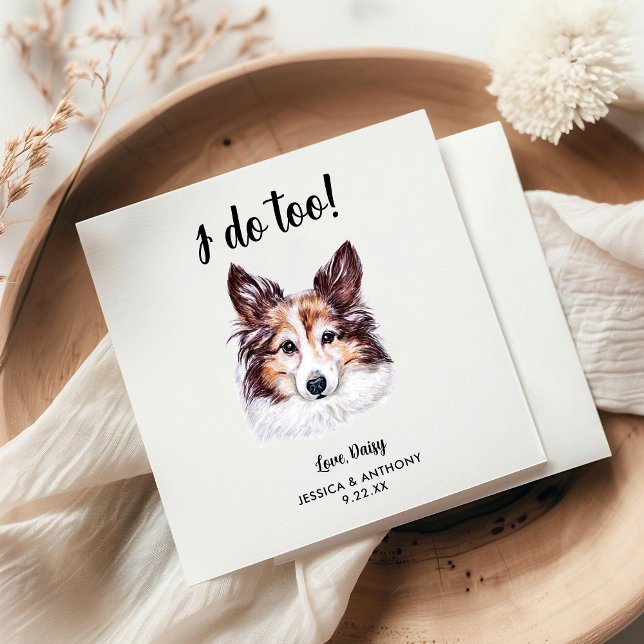 Hund Bröllop Cocktail Napkins Pappersservett (Skapare uppladdad)