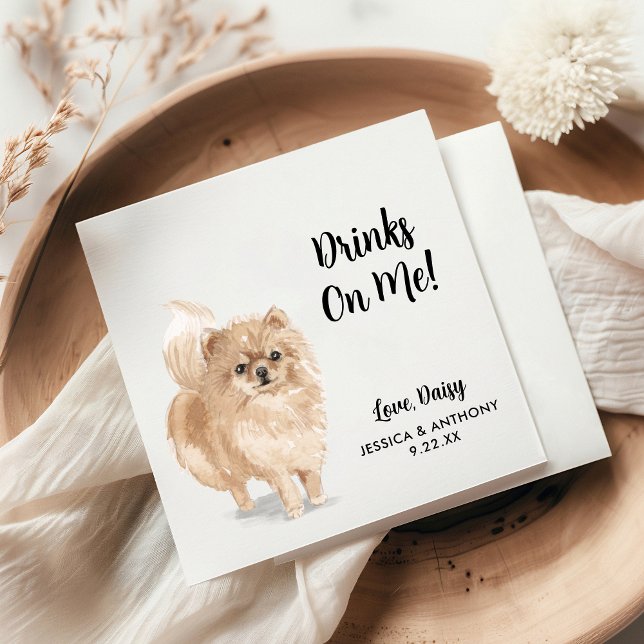 Hund Bröllop Cocktail Napkins Pappersservett (Skapare uppladdad)