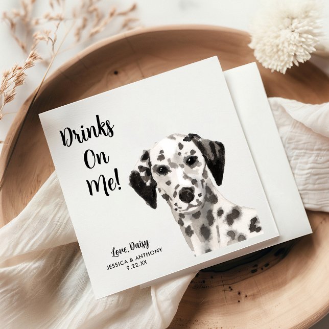 Hund Bröllop Cocktail Napkins Pappersservett (Skapare uppladdad)