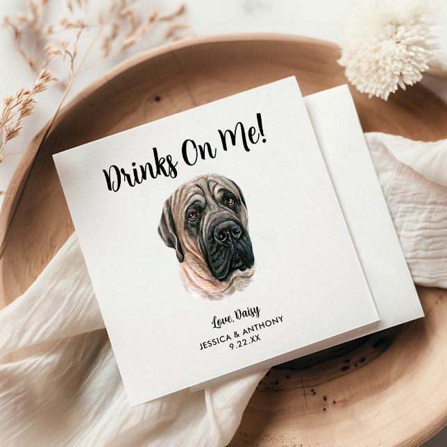 Hund Bröllop Cocktail Napkins Pappersservett (Skapare uppladdad)