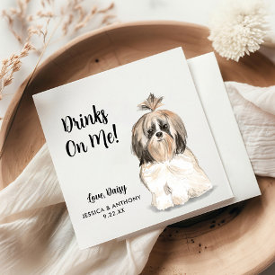 Hund Bröllop Cocktail Napkins Pappersservett