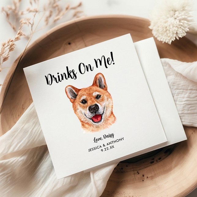 Hund Bröllop Cocktail Napkins Pappersservett (Skapare uppladdad)