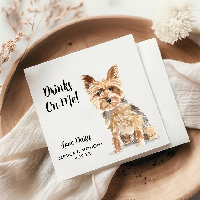 Hund Bröllop Cocktail Napkins Pappersservett (Skapare uppladdad)
