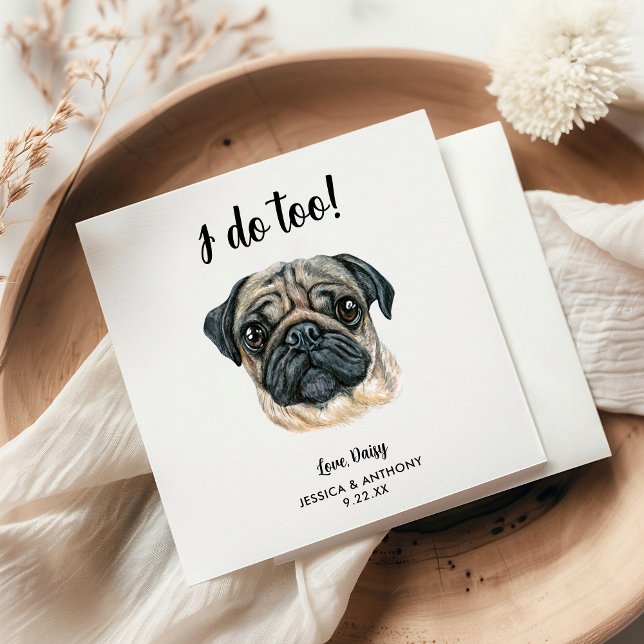 Hund Bröllop Cocktail Napkins Pappersservett (Skapare uppladdad)