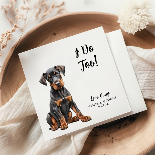 Hund Bröllop Cocktail Napkins Pappersservett (Skapare uppladdad)