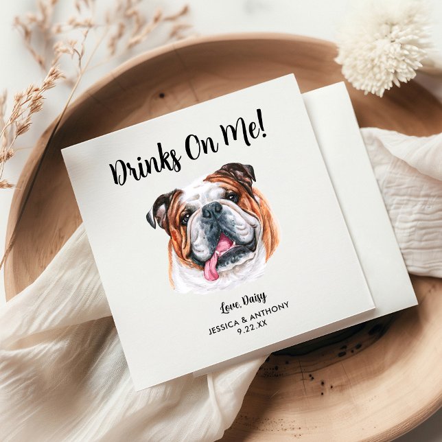 Hund Bröllop Cocktail Napkins Pappersservett (Skapare uppladdad)