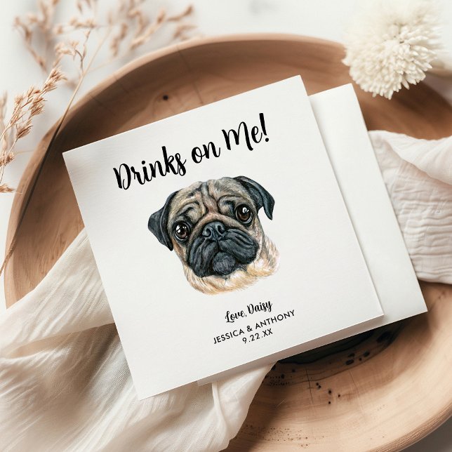 Hund Bröllop Cocktail Napkins Pappersservett (Skapare uppladdad)