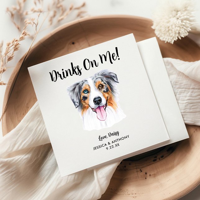 Hund Bröllop Cocktail Napkins Pappersservett (Skapare uppladdad)