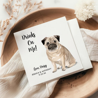 Hund Bröllop Cocktail Napkins Pappersservett