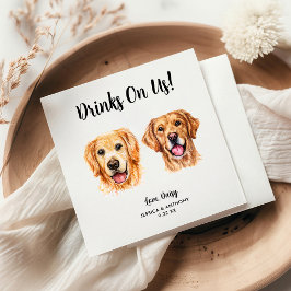 Hund Bröllop Cocktail Napkins Pappersservett