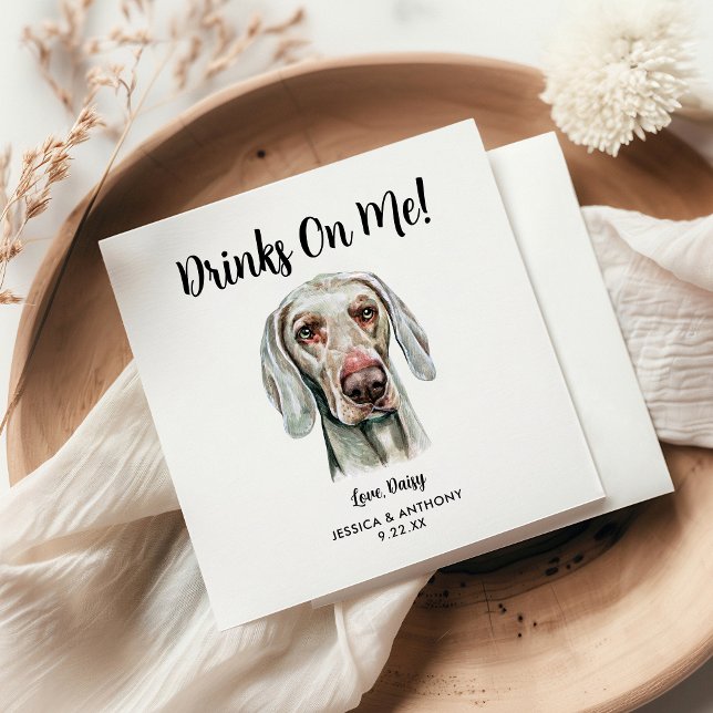 Hund Bröllop Cocktail Napkins Pappersservett (Skapare uppladdad)
