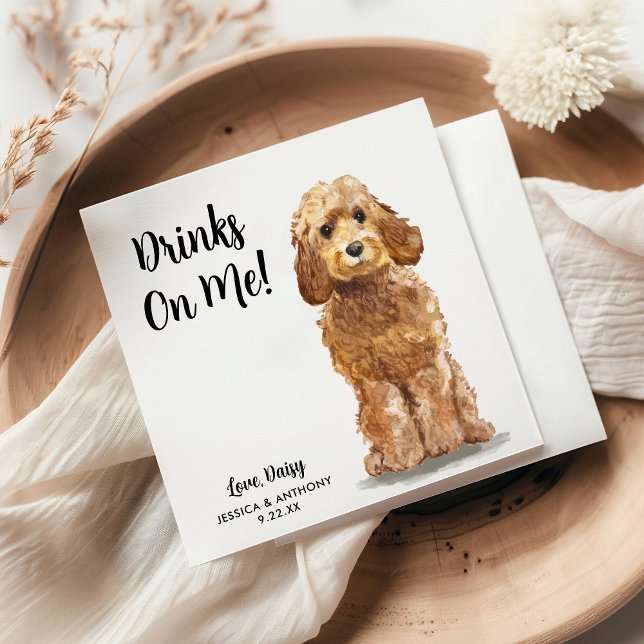 Hund Bröllop Cocktail Napkins Pappersservett (Skapare uppladdad)