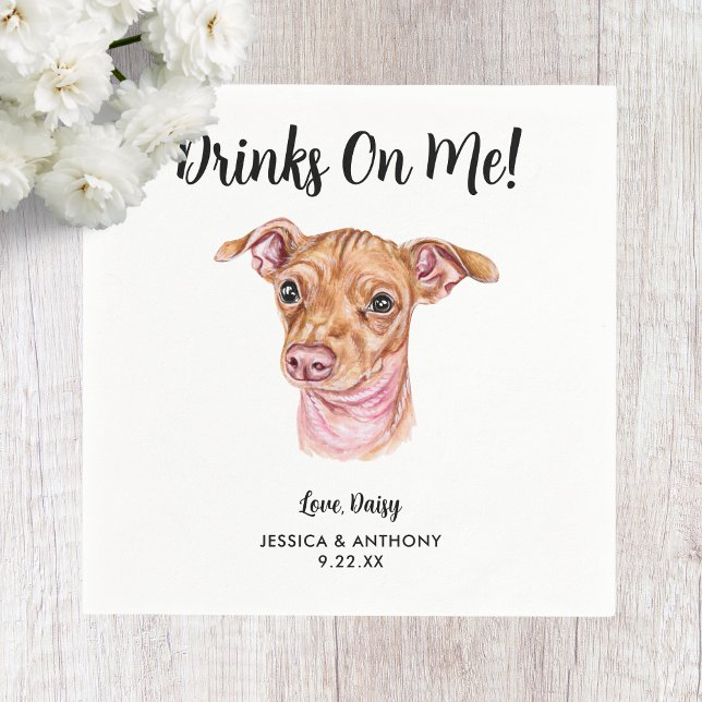 Hund Bröllop Cocktail Napkins Pappersservett (Skapare uppladdad)