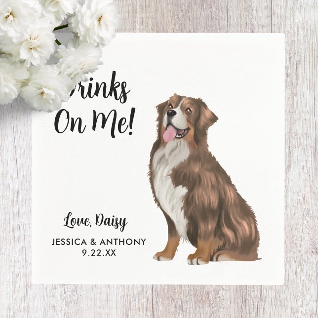 Hund Bröllop Cocktail Napkins Pappersservett (Skapare uppladdad)