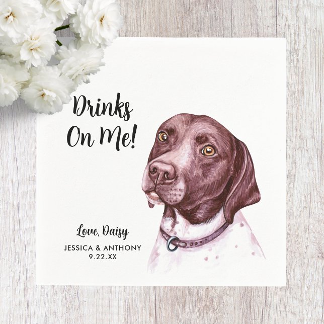 Hund Bröllop Cocktail Napkins Pappersservett (Skapare uppladdad)