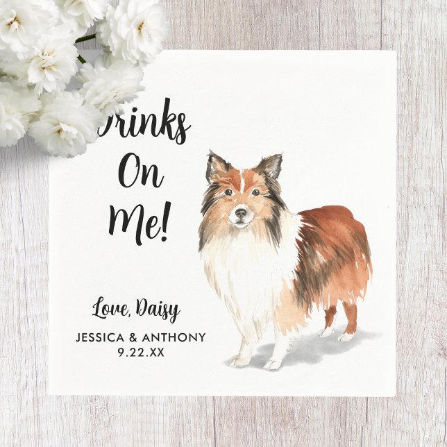 Hund Bröllop Cocktail Napkins Pappersservett (Skapare uppladdad)