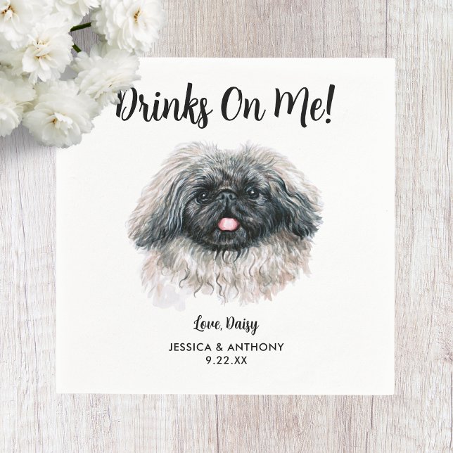 Hund Bröllop Cocktail Napkins Pappersservett (Skapare uppladdad)